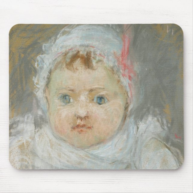 Mousepad Blanche Pontillon como um bebê, 1872 (pastel no (Frente)