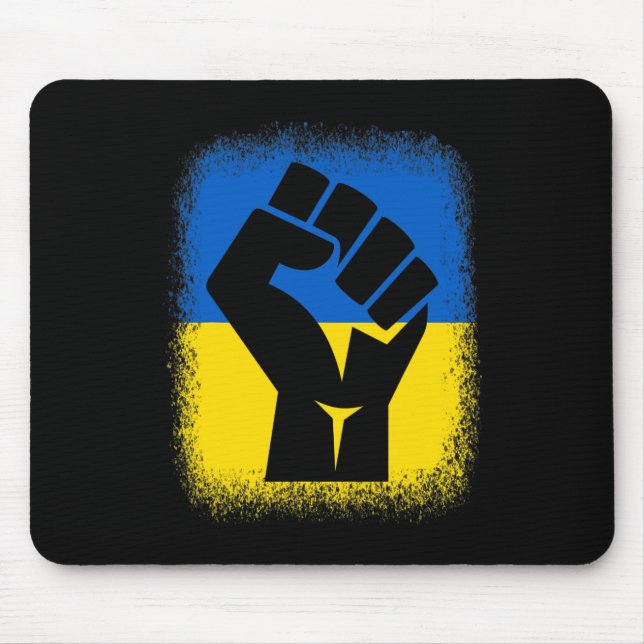 Mousepad Bleached Shirts Fist Flag I Stand With Ukraine Sol (Frente)
