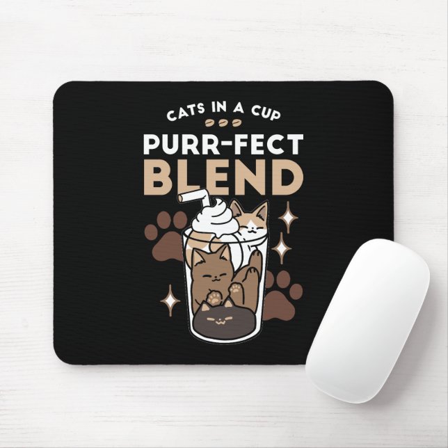 Mousepad Blend Puro: Design de café para Cat & Café (Com mouse)