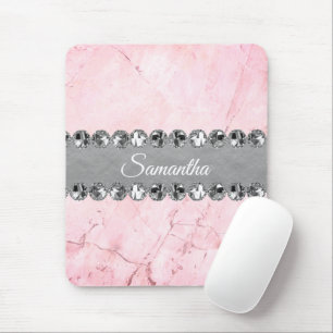 Mousepad Bling do Diamond da Mármore Rosa