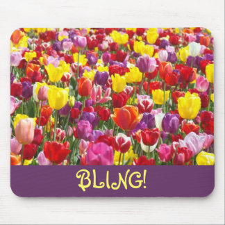 Mousepad BLING! suportes de rato Flores de Tulipa Primavera