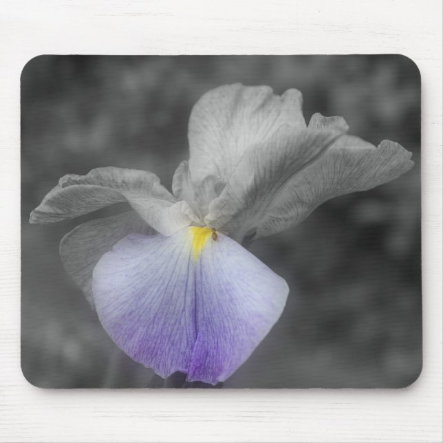 Mousepad Bloco Branco Preto Flor Iris Japonês (Frente)