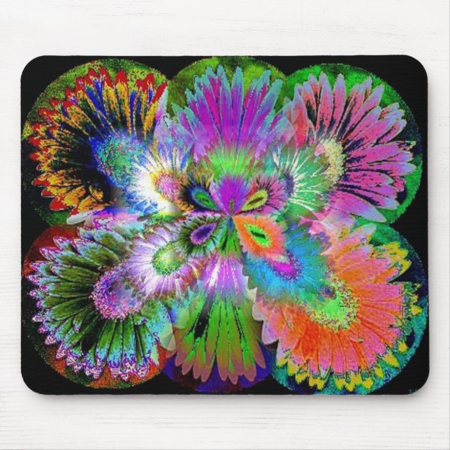 Mousepad Bloco de Abstrato da Borboleta Flor (Frente)