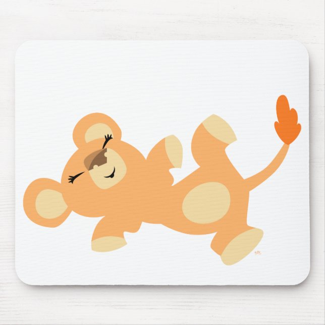 Mousepad Bloco de animação Lioness, bonito e preguiçoso (Frente)