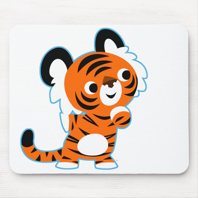 Mousepad Bloco de animação Tiger de Tiger Interessado e Bon (Frente)