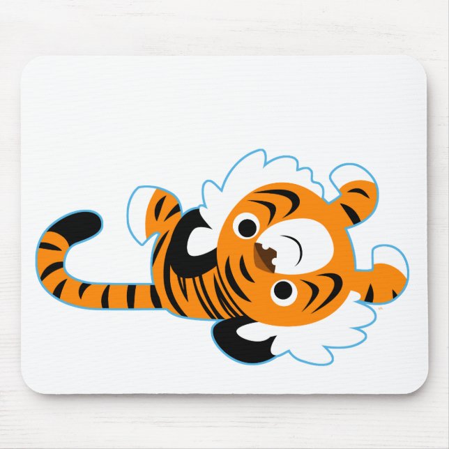 Mousepad Bloco de animação Tigre de Cartoon Fácil (Frente)