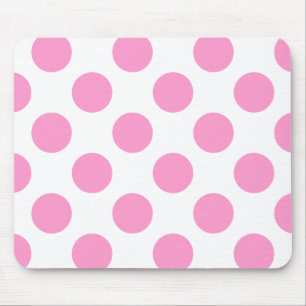 Mousepad Bloco de Bolinhas branco e rosa