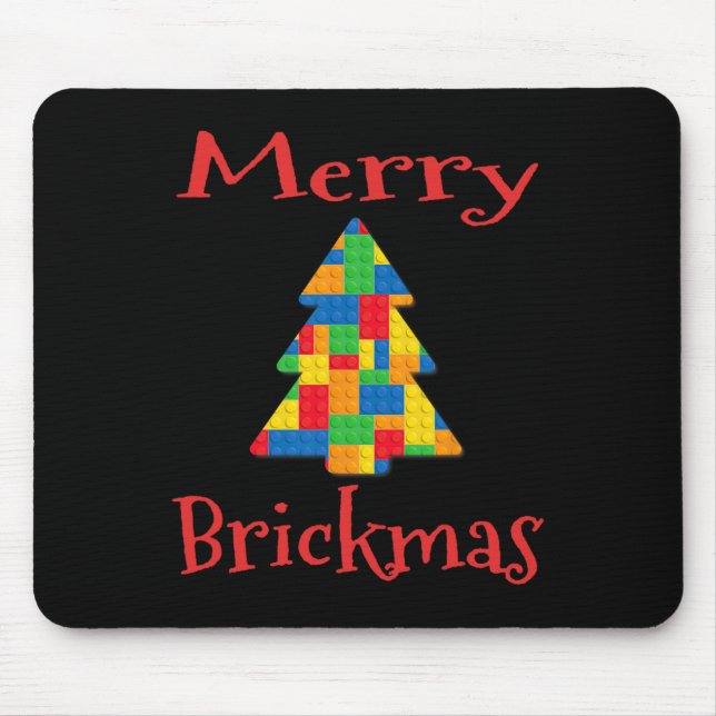 Mousepad Bloco de Brick Master Builder de Árvore de Natal (Frente)