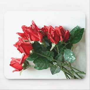 Mousepad Bloco de Buquê da rosa vermelha