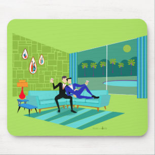 Mousepad Bloco de Casal Romântico Retroativo