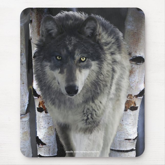 Mousepad Bloco de CINZAS ALPHA WOLF Wildlife Support Mousep (Frente)