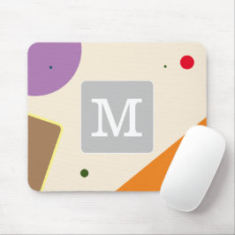 Mousepad Bloco de cor inicial cômodo multicolorido Rosa Púr