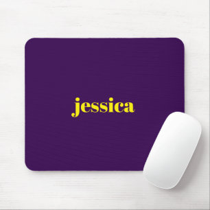 Mousepad Bloco de cor minimalista nome personalizado
