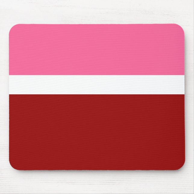 Mousepad Bloco de Cor Rosa Branco Marrom Vermelho  (Frente)