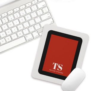 Mousepad Bloco de cor Simples Na moda Monograma