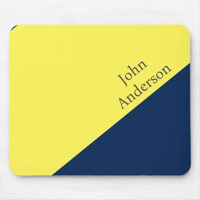 Mousepad Bloco de cores amarelo personalizado e azul profun (Frente)
