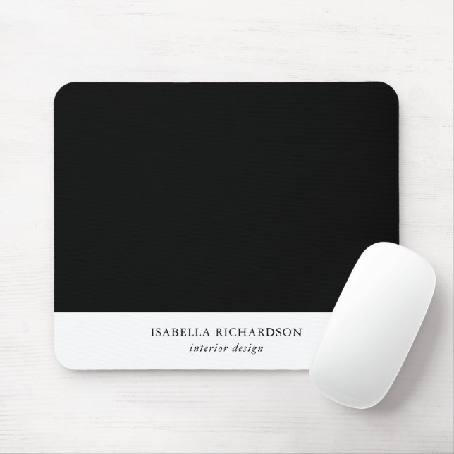 Mousepad Bloco de cores preto e branco personalizado (Com mouse)