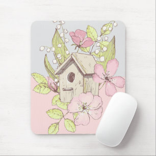 Mousepad Bloco de Corpo Floral de Birdhouse