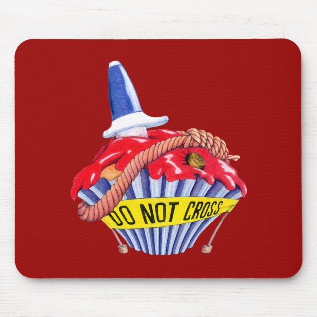 Mousepad Bloco de Cupcakes de Cena de Crime (Frente)