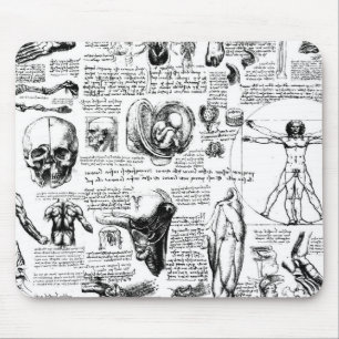 Mousepad Bloco de desenho da anatomia de da Vinci