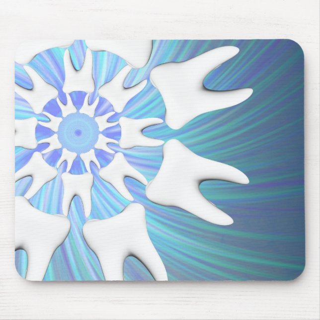 Mousepad Bloco de Design Dentista de Mandala Branco (Frente)