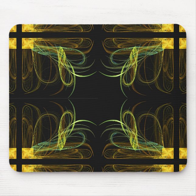 Mousepad Bloco de força frontal Dourado e verde (Frente)