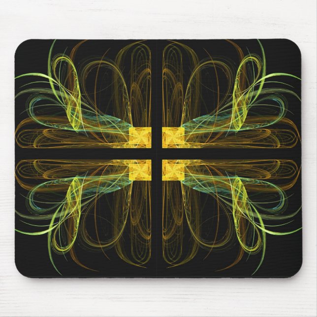 Mousepad Bloco de força frontal Dourado e verde (Frente)