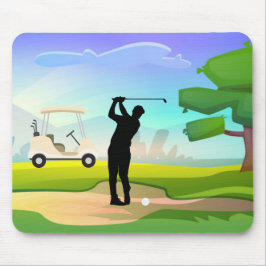 Mousepad Bloco de Golfe com Golfer Balançando