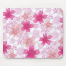 Mousepad Bloco de Impressão Floral Japonês Rosa
