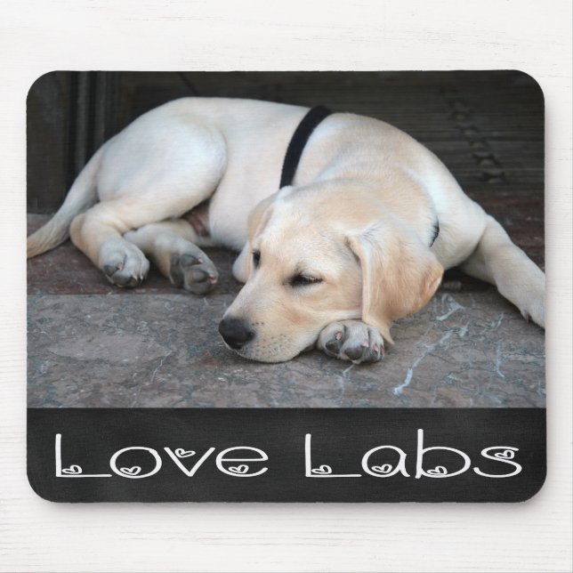 Mousepad Bloco de Manchas Amarelo Labrador Retriever (Frente)