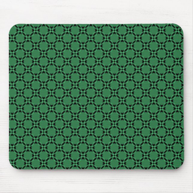 Mousepad Bloco de Mão de Círculos Funciosos Verdes Vibrante (Frente)