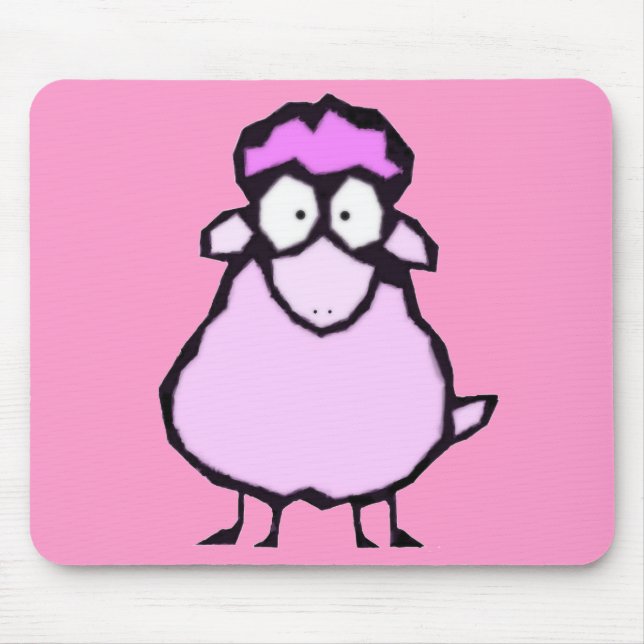 Mousepad Bloco de Mão de Ovelha Rosa (Frente)