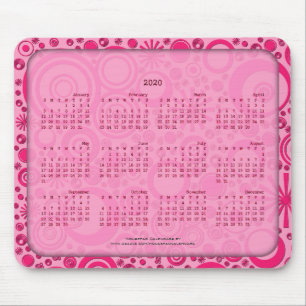 Mousepad Bloco De Mouse Calendário 2020, Arredondações 2 Ro