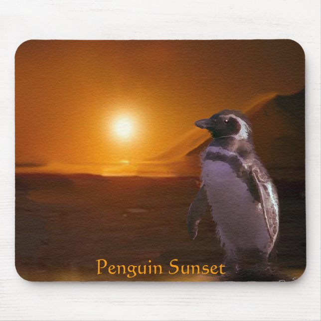Mousepad Bloco de Mouse PENGUIN SUNSET (Frente)