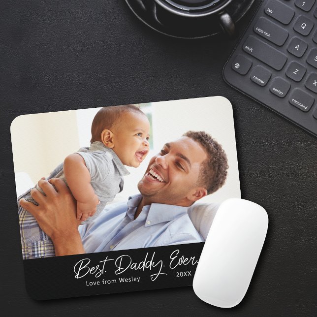 Mousepad Bloco de Pais de Melhor Foto Personalizado (Single Photo Best Daddy Ever Mousepad
)