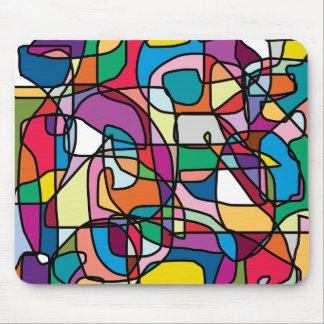 Mousepad Bloco de Portas de abstrato Cores