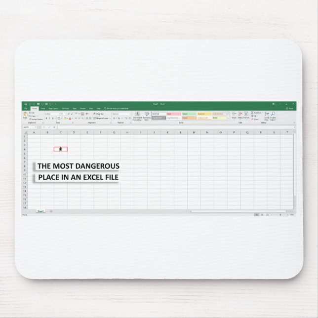 Mousepad Bloco de Trabalho do Microsoft Excel (Frente)