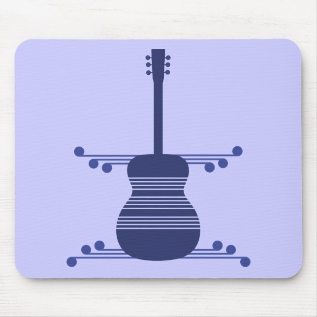 Mousepad Bloco de Violão Retro, Marinho Azul (Frente)