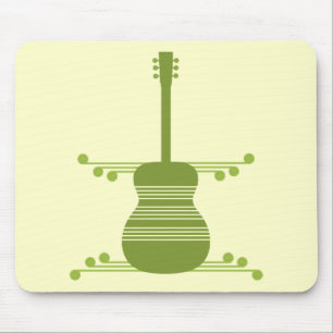 Mousepad Bloco de Violão Retro, Verde-Olivado