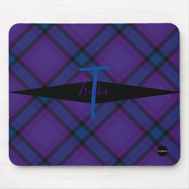 Mousepad Bloco de xadrez - HAMbyWG - Roxo e Azul (Frente)