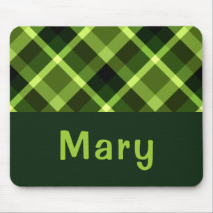 Mousepad Bloco de Xadrez Verde Elegante de Ervilha