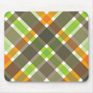 Mousepad Bloco de Xadrezes Verde Laranja Retro
