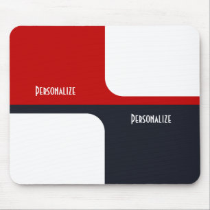 Mousepad Blocos gráficos brancos na moda do vermelho e da