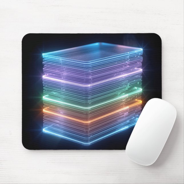 Mousepad Blocos Neon Empilhados com Bordas (Com mouse)