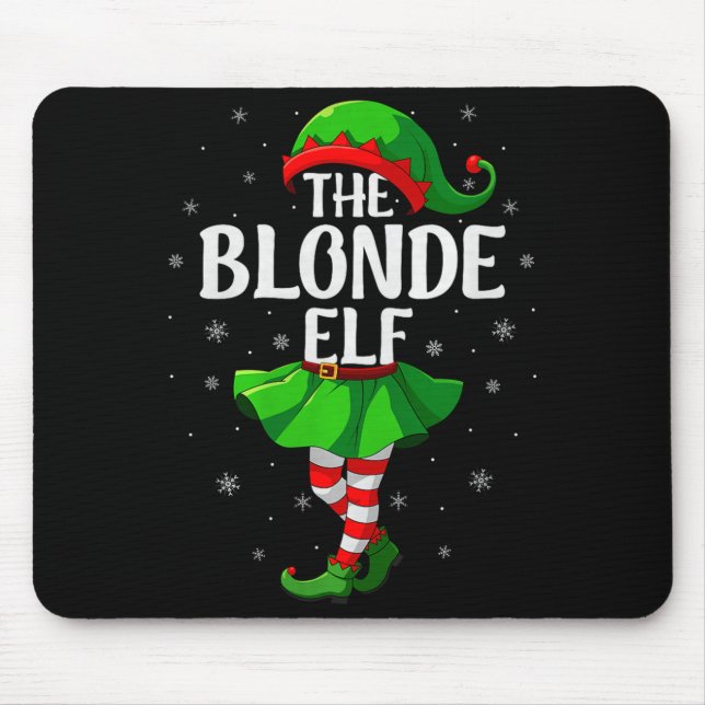 Mousepad Blonde Elf Christmas Girls Women Elf Squad Xmas Fa (Frente)