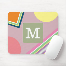 Mousepad Bloqueio de cor pastel inicial Geométrico para ela