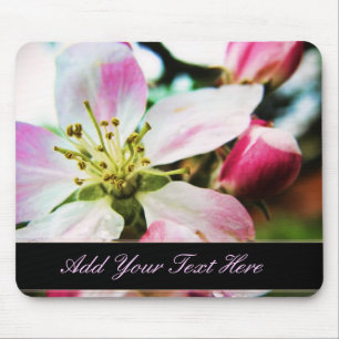 Mousepad Blossom da Maçã Texto personalizado Flor do Mouse