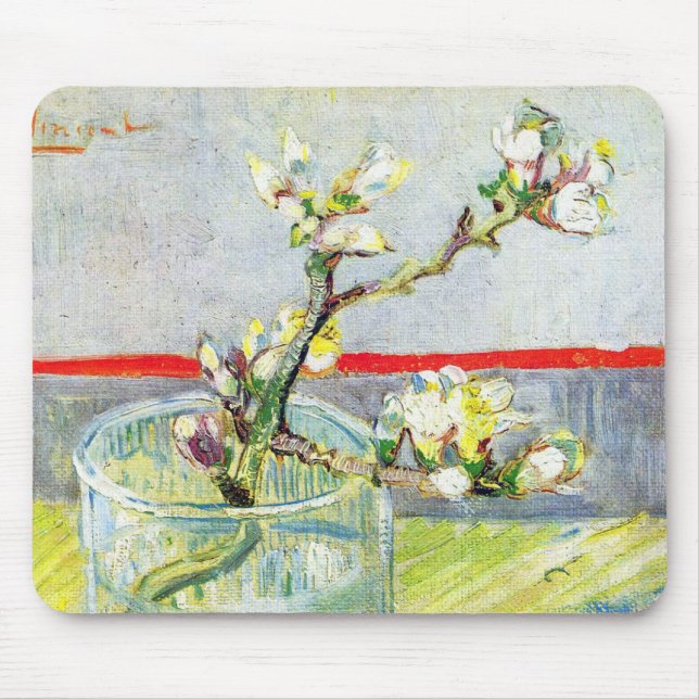 Mousepad Blossoming Almond Branch por Vincent van Gogh (Frente)