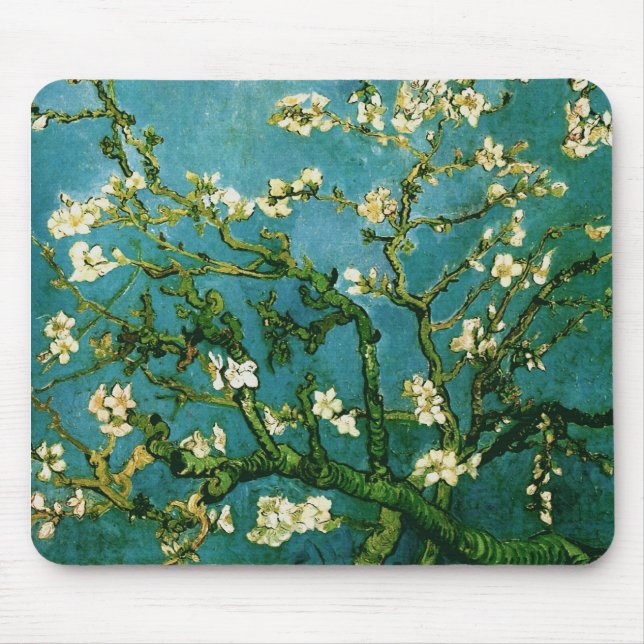 Mousepad Blossoming Almond Tree Van Gogh Fine Art (Frente)