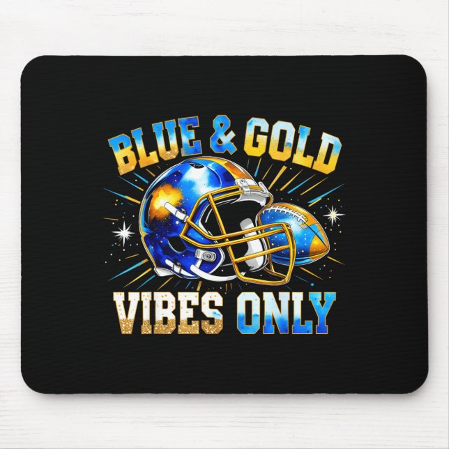 Mousepad Blue And Gold Vibes Only Football Fan Gift  (Frente)